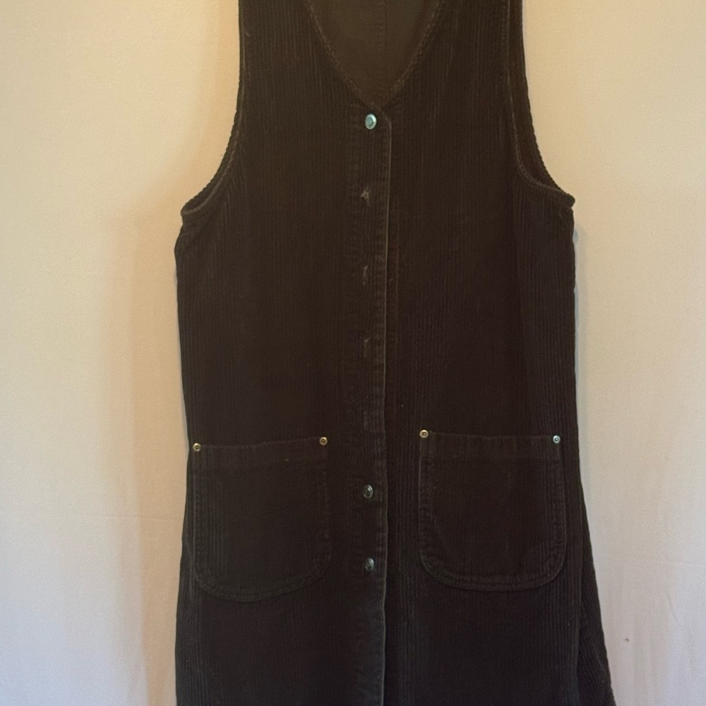 Brown Corduroy Sleeveless Vest
